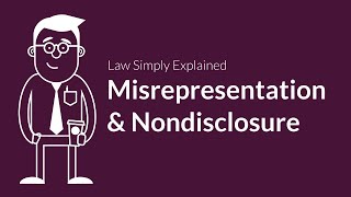 Misrepresentation and Nondisclosure  Contracts  Defenses amp Excuses [upl. by Bogey]