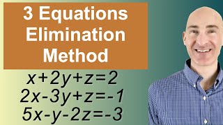 Solving Systems of 3 Equations Elimination [upl. by Gebhardt]