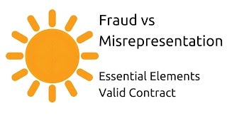 Fraud vs Misrepresentation  Other Essential Elements of a Valid Contract  CA CPT  CS amp CMA [upl. by Kra]