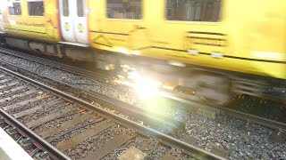 Merseyrail 507 009 making arcs at Birkdale station [upl. by Calandra]